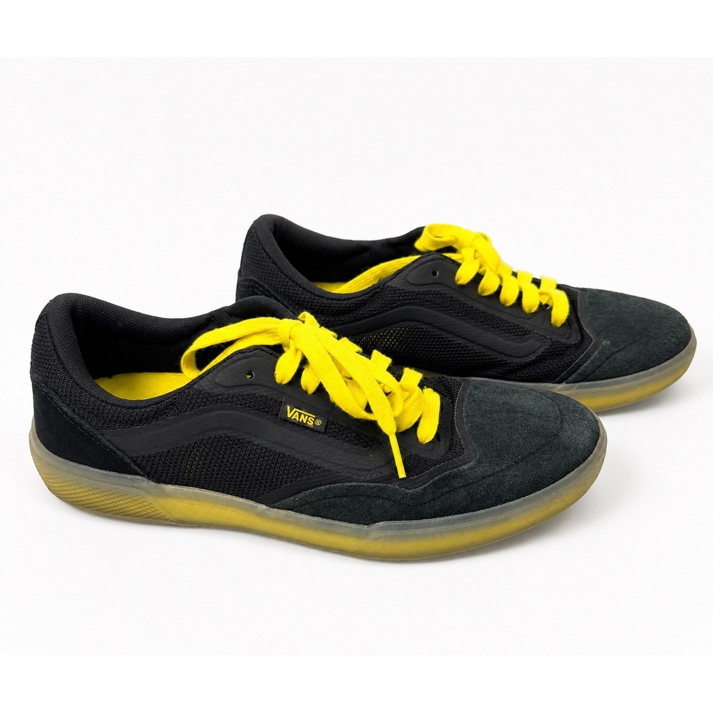 Vans AVE Pro‎ Skate Shoes Mens 7 Black Sulfur Yellow Anthony Van Engelen Low Top